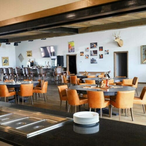 Pass-Through wall From Kitchen to dining, bar.